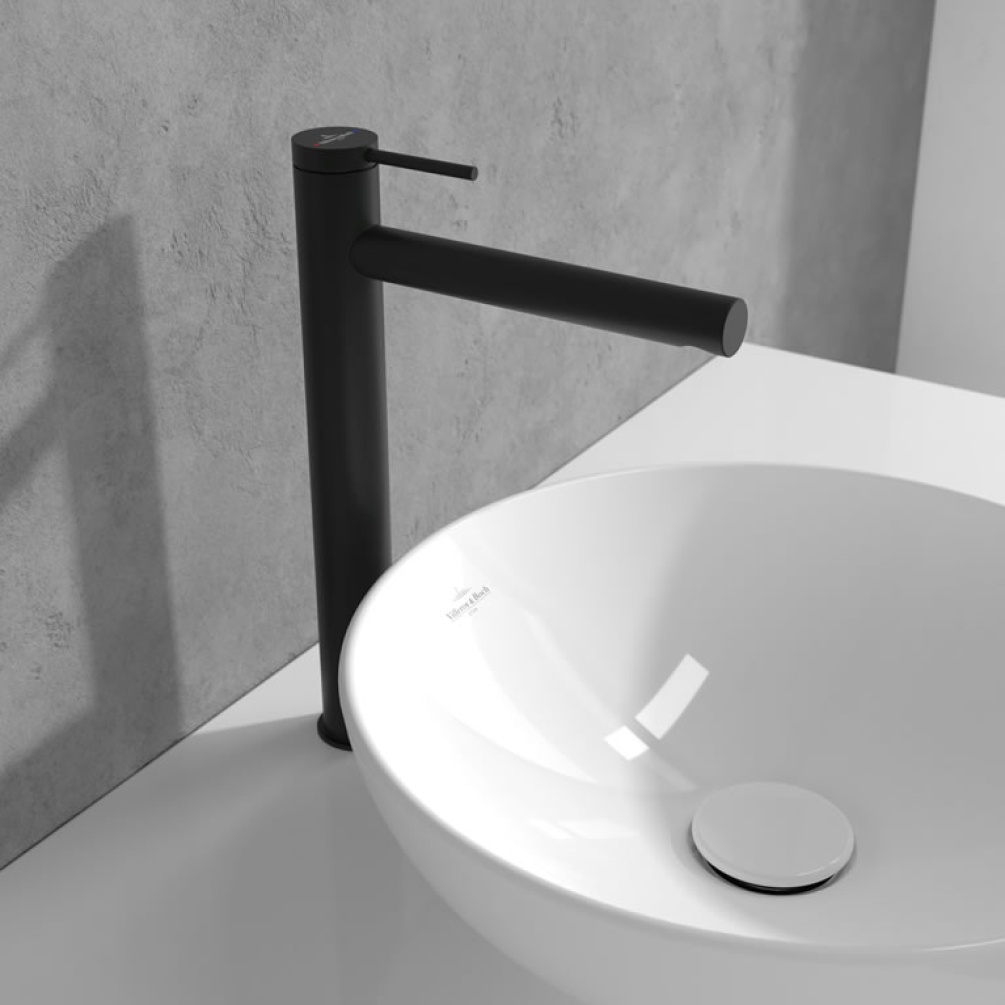 Lifestyle image of Villeroy & Boch Loop & Friends Matt Black Tall Basin Mono Mixer